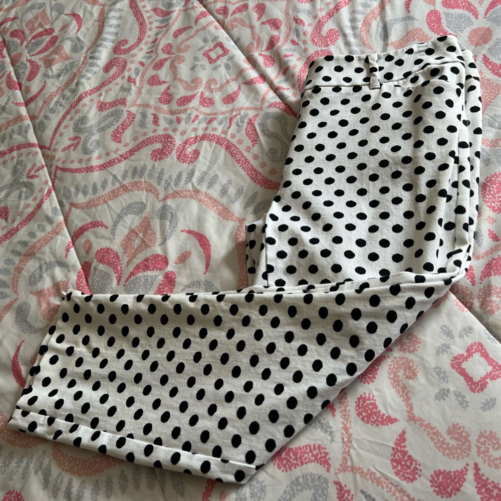 Polka Dot Ankle Dress Pants